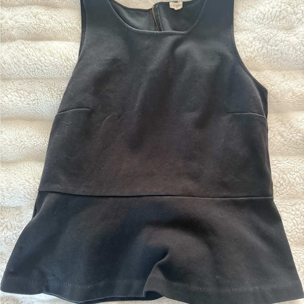 J. Crew Black Peplum Tank Top
